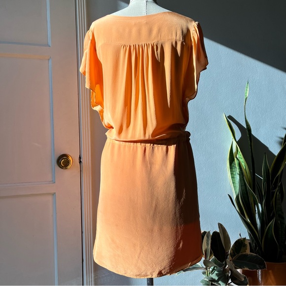 {tl}The Letter• 100% silk tangerine dress•sz L - Picture 4 of 6